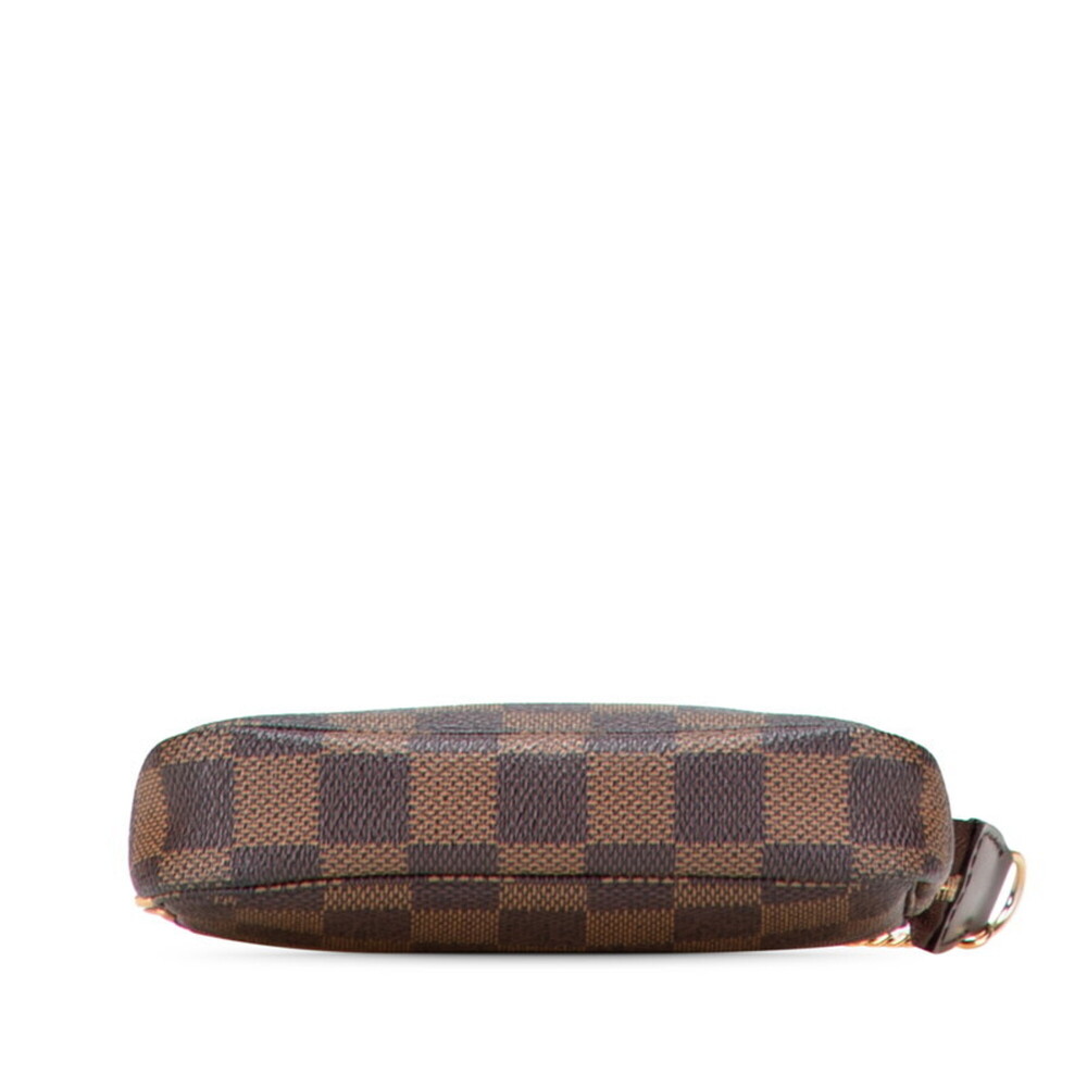 LOUIS VUITTON Authentic Brown Damier Leather Pochette Mini Bag - Picture 3 of 9